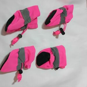 Stylish Pink and Green Dog Booties